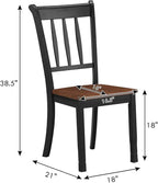 Giantex Wood Dining Chairs Set of 2, Armless Kitchen Chairs w/Solid Rubber Wood Frame, Easy to Assemble Dining Side Chair, Farmhouse Dining Room Chairs