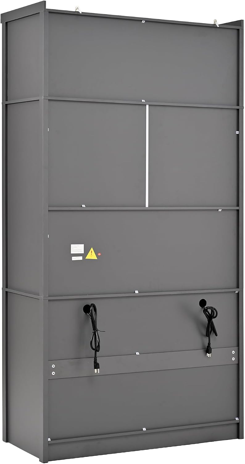 Kitchen Pantry Cabinet, Freestanding Tall Cupboard Storage Cabinet with Power...