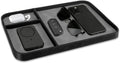 SITHON Valet Tray Trendy Organizer Multifunctional Nightstand Caddy Holder | Premium PU Leather Stylish and Organized Catchall Bedside Vanity Tray for Keys, Watch, Wallet, Jewelry and more, Black