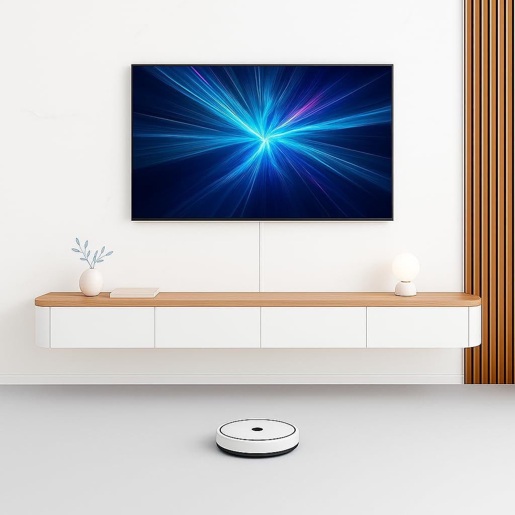 Floating TV Stand,47-118" Wall Mounted TV Shelf, Floating TV Consolewith Flip-Down Doors & Drawers, Modern TV Media Console Center Large Storage TV Stand (Wood/White-Led, 102.3")