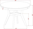 F58-11-TP - Kitchen Table with Acacia Wood Round Tabletop, Sand Blasted Black Finish
