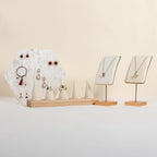 GemeShou White jewelry necklace display for sale, gold necklace and earring holder, velvet jewelry organizer necklace hanger【White】