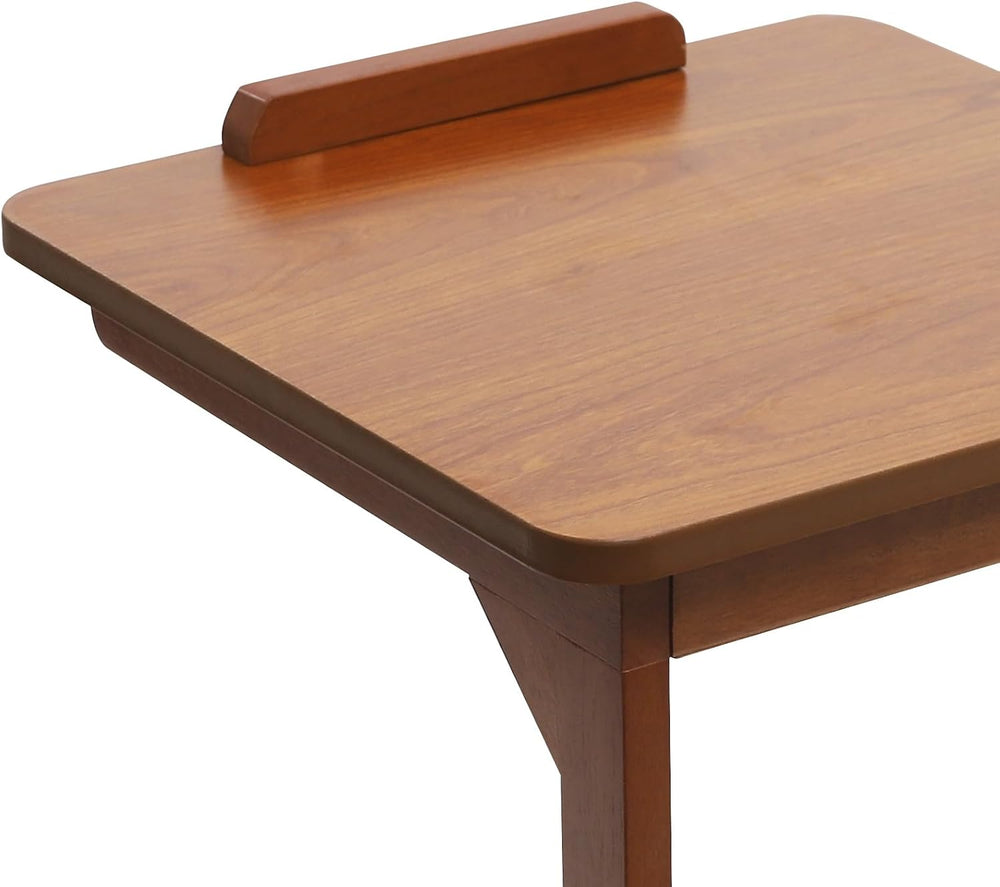 Mobile C-Shaped End Table,C Shaped Table for Couch with Concealed Storage Com...