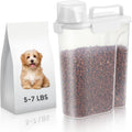5-7Lbs Dog Cat Food Storage Container with Upgraded Large Nozzle BPA-free, 4 Snap Seals Plastic Pet Food Storage Containers with Handles (White, 5L-1pack)