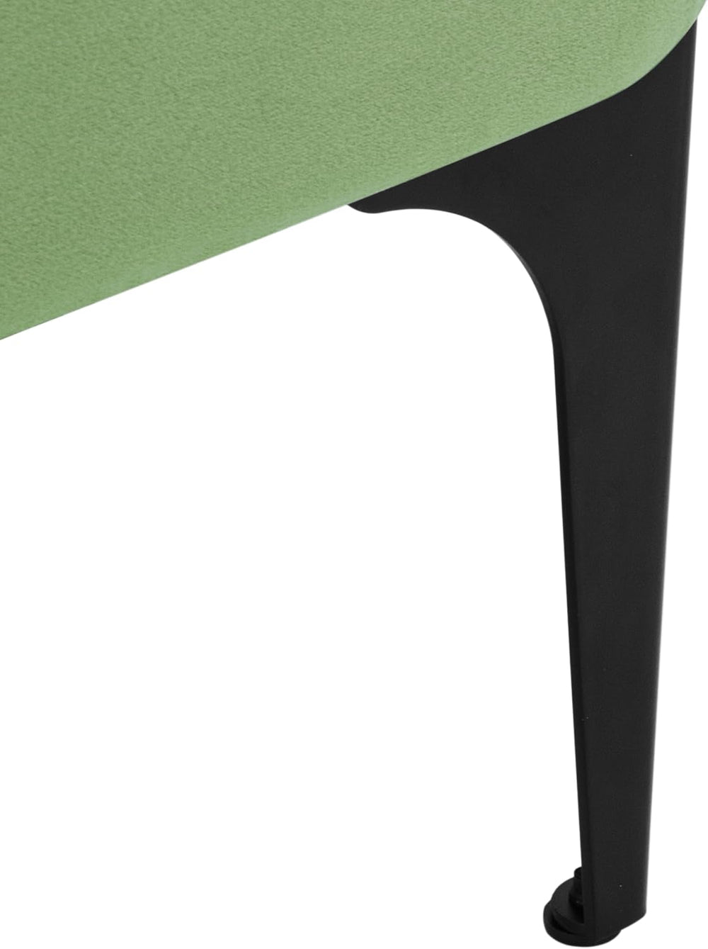 HomePop Upholstered Storage Bench with Metal Leg, 42" W, Green Velvet