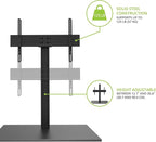 Kanto TTS150 Tabletop Stand for 37" to 60" TVs | Supports up to 88 lb | Height Adjustable | Swivels up to 30° | Tilts -5° | Black
