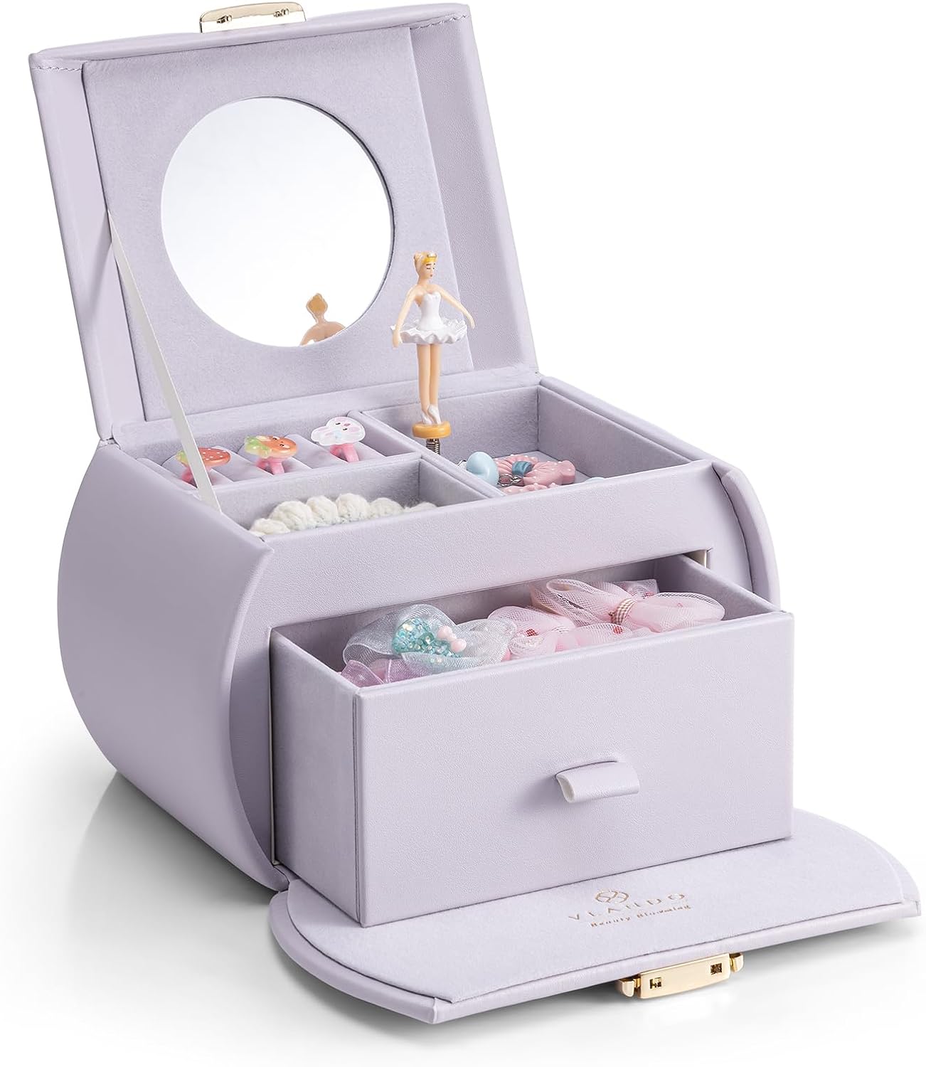 VLANDO Musical Jewelry Box, Orchid Hush, Girls | Spinning Ballerina, For Necklaces, Rings and Hair Accessories, Gift for Girls and Kids