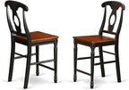 East West Furniture YAKE3-BLK-W 3 Piece Kitchen Counter Set for Small Spaces Contains a Rectangle Dining Room Table and 2 Dining Chairs, 30x48 Inch, Black & Cherry
