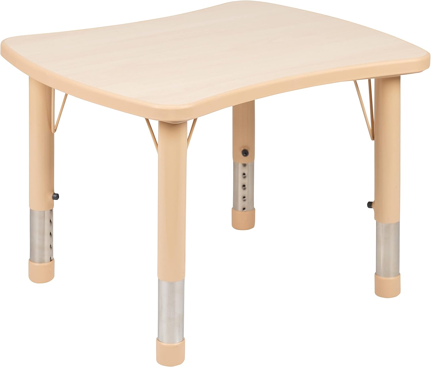 Flash Furniture Wren 21.875"W x 26.625"L Rectangular Natural Plastic Height Adjustable Activity Table