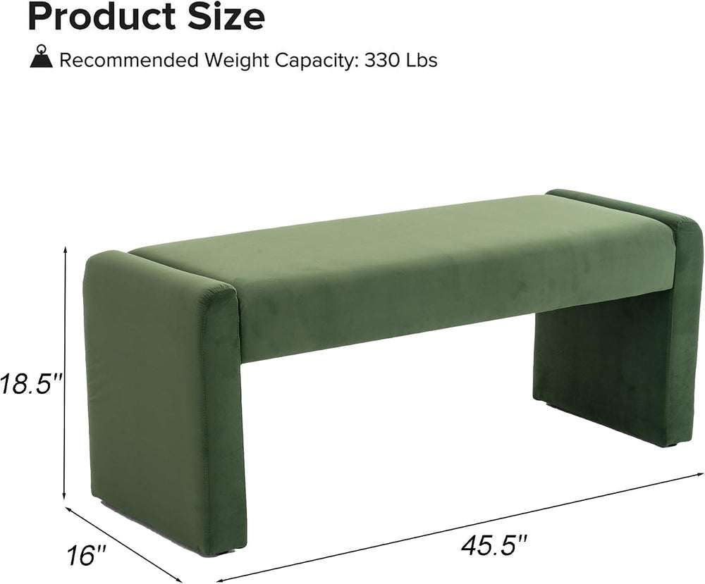 Velvet Entryway Bench End of Bed Bench Upholstered Modern Window Bench Comfy ...