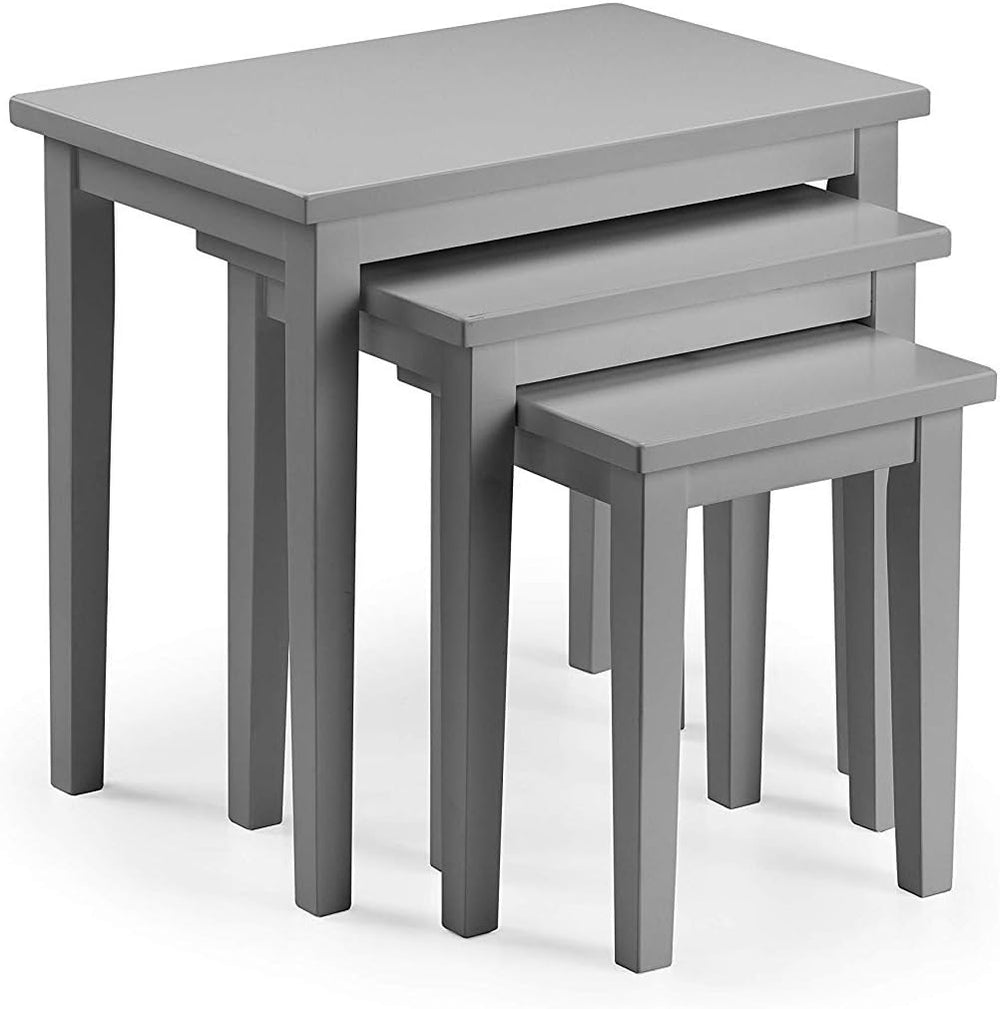 Julian Bowen Cleo Nest of Tables, Set of 3, Grey - H46 x W48 x D33cm | Contem...