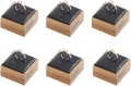 Coward Bamboo 6 Pcs Rings Display Stand for Shop Selling, Ring Jewelry Holder Organizer Drawer Storage (Black PU)