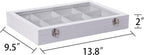 Frebeauty Velvet Jewelry Tray,12 Grid Jewelry Organizer with Clear Lid,Bracelets Holder,Jewelry Display Case with Clasp,Drawer Insert Bangle Brooch,13.8 x 9.5 x 2 Inches,Gift for Women Girls(White)