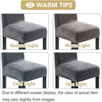 H.VERSAILTEX Velvet Dining Chair Covers Stretch Chair Covers for Dining Room Set of 2 Parson Chair Slipcovers Chair Protectors Covers Dining, Soft Thick Solid Velvet Fabric Washable,Grey