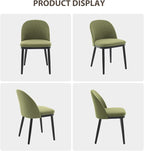 Upholstered Dining Chairs Set of 6,Modern Fabric Dinner Chairs with Wood Legs,Large Dining Room Kitchen Chairs with High Back and Deep Seat for Dining Room Kitchen Restaurant,Green