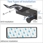 Hair Dryer Holder Stainless Steel, Blow Dryer Holder Self Adhesive, Dyson Hair Dryer Holder Wall Mounted Compatible with Dyson, Hairdryer Holder for Bathroom Black PTALSEAW