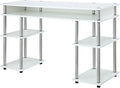 Convenience Concepts Designs2Go No Tools Student Desk 47.25" - Contemporary Office, Dorm Room Desk and Vanity with Storage Shelves, White