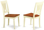 East West Furniture PLAI7-WHI-W 7 Piece Modern Dining Table Set Consist of an Oval Wooden Table with Butterfly Leaf and 6 Dining Room Chairs, 42x78 Inch, Buttermilk & Cherry