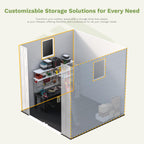 Patiowell 6X6 FT Outdoor Storage Shed with Lockable Door and Floor - Resin Garden Tool Shed with Window, Waterproof Easy Assembly for Backyard, Lawn, Patio Furniture Storage (Light Grey)