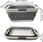 SAMMART 42L (11 gallon) Collapsible Plastic Laundry Basket - Foldable Pop Up Storage Container/Organizer - Space Saving Hamper/Basket (1, Grey/Steel Grey)