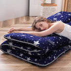 MAXYOYO Japanese Floor Mattress Futon Mattress, 4" Thicken Tatami Mat Sleeping Pad Foldable Roll Up Mat Boys Girls Dormitory Pad Kids Floor Lounger Pillow Bed, Charcoal Grey, Queen Size