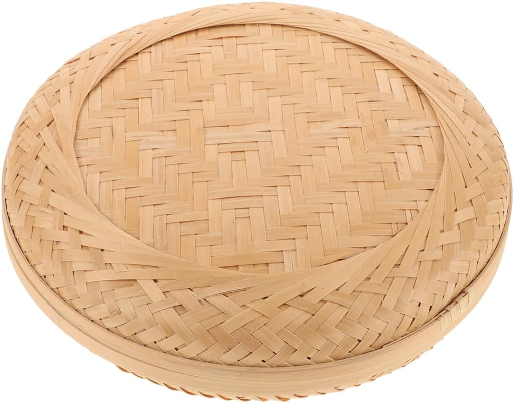 BESTOYARD Bamboo Tea Cake Box, 8.46x8.46x2.16in Woven Storage Organizer for Puerh Tea, Traditional Chest for Home & Kitchen