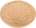 BESTOYARD Bamboo Tea Cake Box, 8.46x8.46x2.16in Woven Storage Organizer for Puerh Tea, Traditional Chest for Home & Kitchen