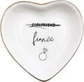 Fiance Jewelry Dish Tray – Engagement Ring Holder Ceramic Trinket Dish, Elegant Jewelry Organizer for Women, Bridal Shower Engagement Gift for Future Wife