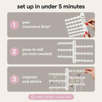 All Hung Up 6-Tier Wall Jewelry Organizer–Jewelry Holder for Necklaces, Earrings, Rings & Bracelets, Rotating Branches Wall Mounted Jewelry Organizer 120 Earring Holes, No-Drill Installation (White)