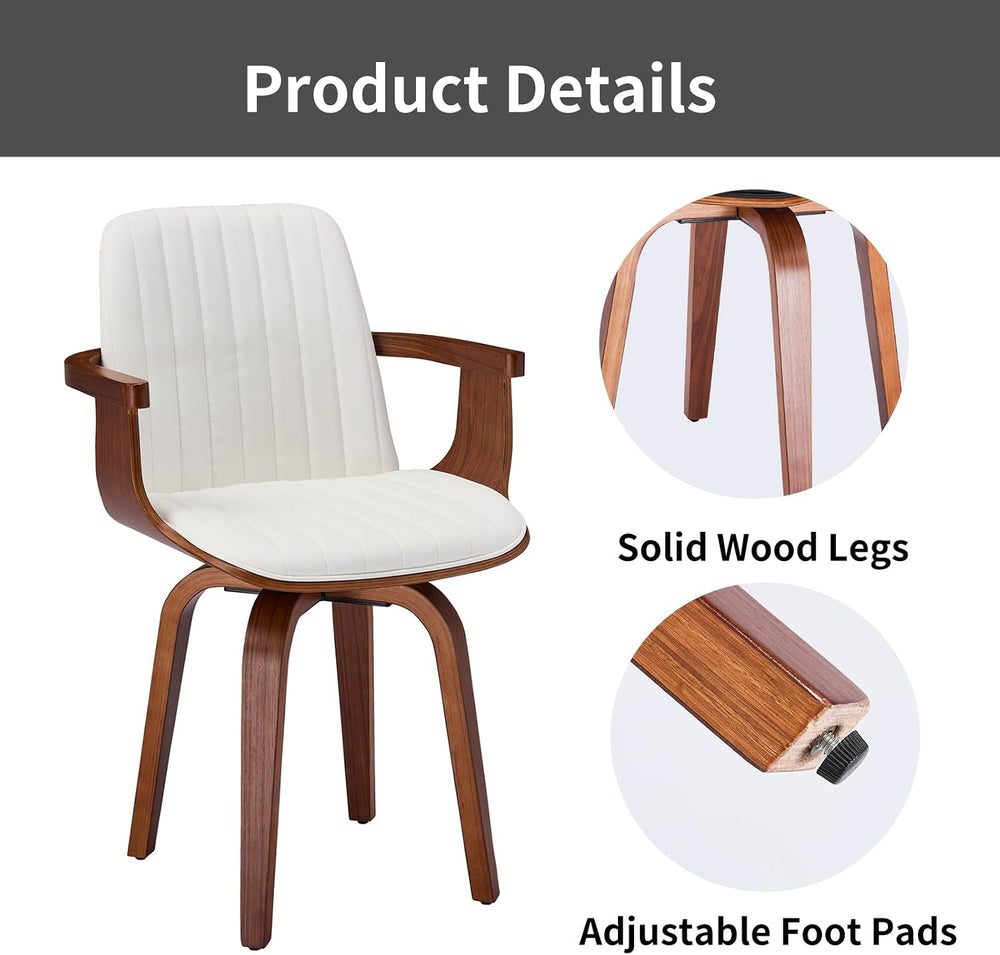 VipDesk Swivel Dining Chairs Set of 2 - Mid Century Modern Kitchen Chairs for...