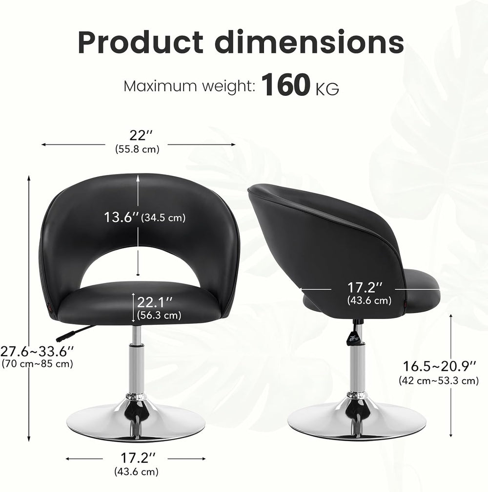 Furniliving Vanity Chair with Arm, PU Leather Chair for Vanity, Swivel Accent...