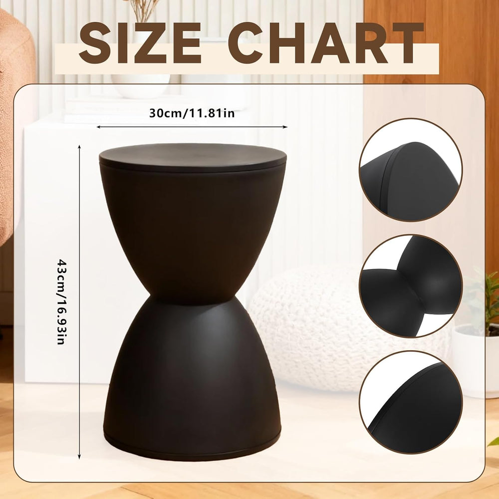 Hourglass Shaped Stool, Modern Side Table Round End Table Stool Attracting At...