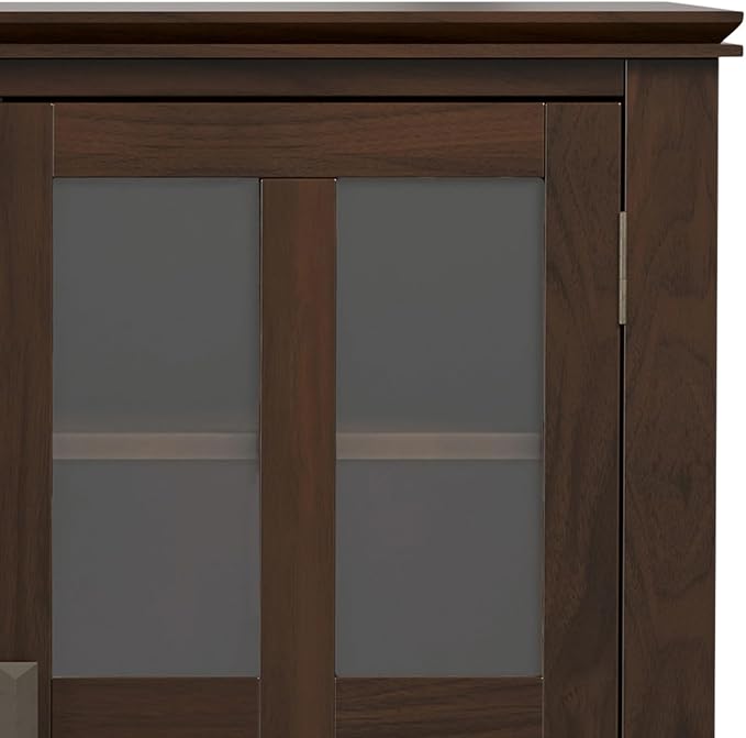 SIMPLIHOME Artisan TV Stand - 53 inch Wide Solid Wood Tall Media Console in Tobacco Brown, Contemporary Entertainment Center for Living Room for TVs up to 60 Inches with Drawers and Cable Management