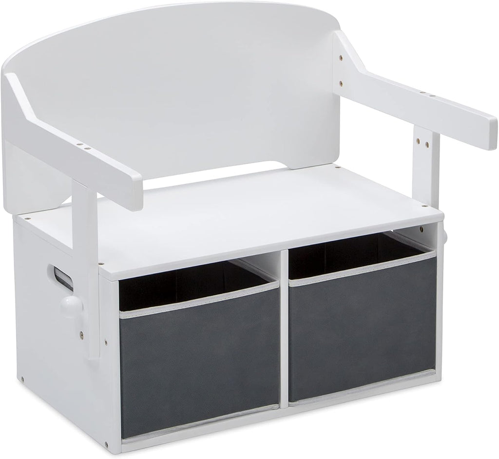 Delta Children MySize Kids Convertible Activity Bench - Greenguard Gold Certified, Bianca White