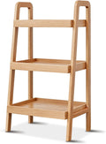 Rainbow Home Camden 3-Tier Ladder Shelf, 100% Solid Oak Wood Narrow Bookshelf & Sofa Table, Versatile Open Display Storage for Living Room, Bedroom, Kitchen, Small Spaces (Yellow)