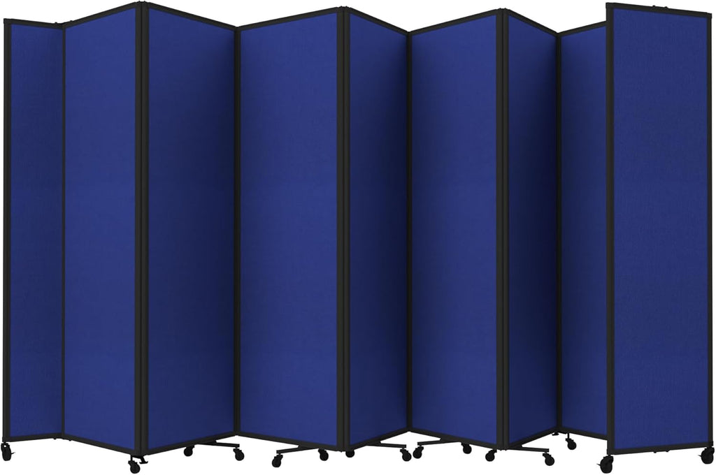 Versare Room Divider 360 Portable Wall Partition | Folding Panels | Large Freestanding Divider | Locking Wheels | Temporary Room Separator