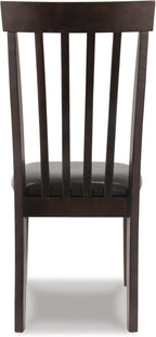 Signature Design by Ashley Hammis Rake Back Dining Room Chair, Set of 2, Dark Brown