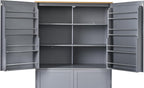 JIJIWANG High Freestanding Kitchen 40.2x20x71.3inch Pantry Large Cupboard Storage Cabinet with 2 Drawers,2 Adjustable Shelves,8 Door Shelves for Kitchen, Living Room, Dining Room,Gray