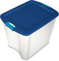 Sterilite 8-Pack Latch and Carry, Clear Plastic Storage Bins with Latching Lids and Full-Grip Handles, 27 Gallon