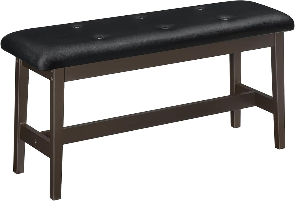 HOOBRO Dining Bench, Bamboo Dining Room Bench with PU Leather Upholstered Sea...