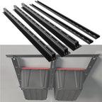 Overhead Garage Storage Racks, Adjustable Ceiling Tote Storage Rails, Heavy Duty Garage Organizer Hanging Storage Rack for Most Storage Bins/Totes, 48" x 48"
