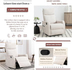360 Swivel Rocker Recliner Chair for Adults with Heat Massage Function Adjustable Backrest Footrest Glider Reclining Chair for Bedroom Living Room Office
