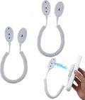 Magnetic Remote Leash Control Holder with Security Cable, Retractable Tidy Anti-lost Rope Organizer Easy Installation Stable Suitable for Projector TV Fan and Air Conditioner Remotes (2Pcs White, L)