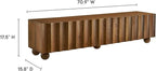 Modway Sorren 71 Inch Scalloped TV Stand in Walnut – 4 Door Media Console Cabinet – Modern Storage TV Stand with Doors