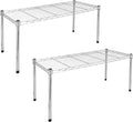 Simple Deluxe 1-Tier Shelving Unit, 29.92" W x 13.78" D x 14.96" H Steel Organizer Wire Rack, Chrome, 2 Pack