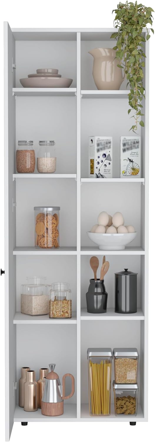 23.6" D*11.8" W*66.9" H White Corner Kitchen Pantry, 8 Shelves...