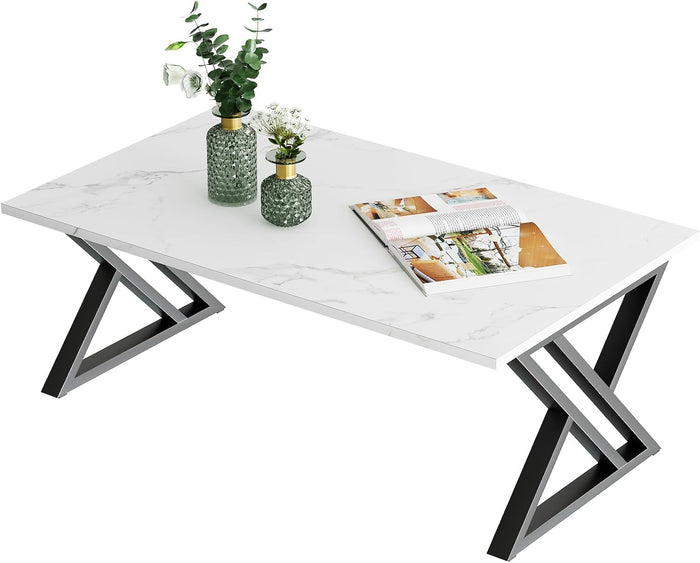 Wolawu Coffee Table White Living Room Tables, Coffee Tables for Home Office