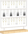 Earring Holder Organizer,Pierced Large Earrings Display Stand For Selling,Small Stud Earring Organizer Rack,Hoop Earring Storage Hanger Tree (White, 3 tier)