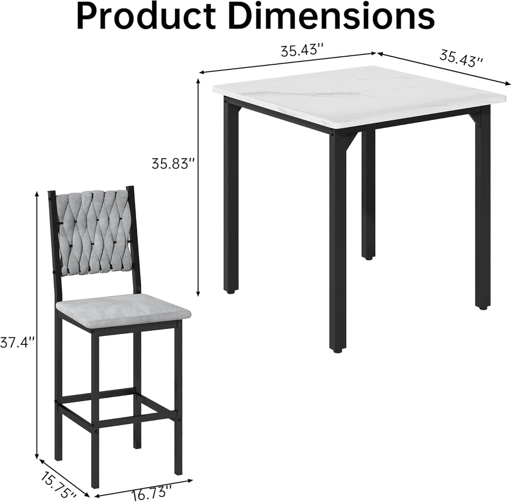 AWQM 5-Piece Dining Table Set, Dining Table Set for 4, Counter Height Table &...
