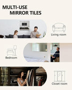 Glass Wall Mirror Tiles 12" x 12" Frameless Full Length Mirror Wall Mounted Full Body Mirrors for Bedroom Home Gym Door Bathroom (4PCS)